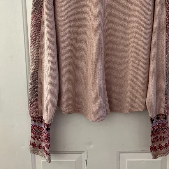 Anthropologie Woman's Over-Sized Daily Practice Knit Cuff Thermal Top Sz XL - Picture 6 of 10